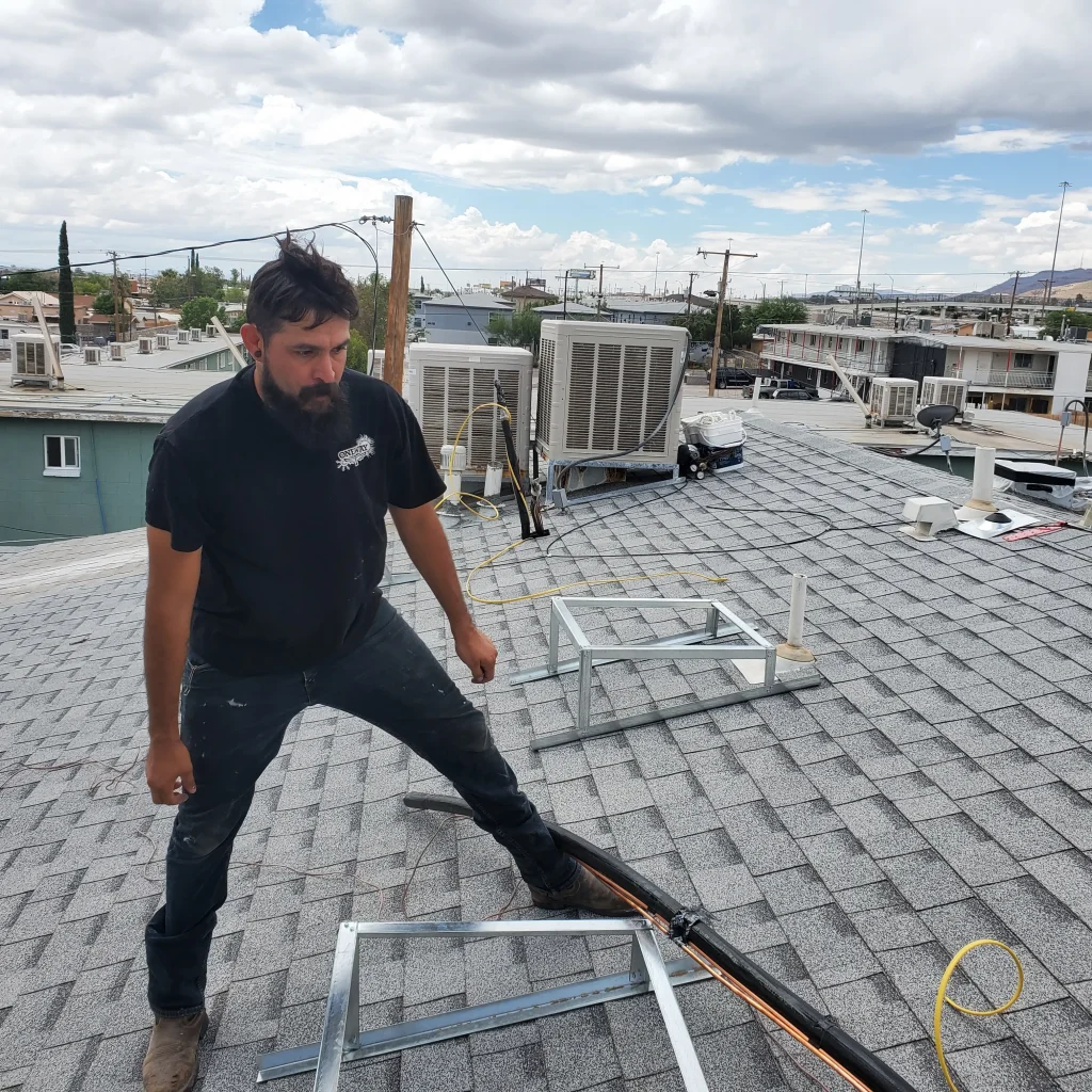 Man on roof